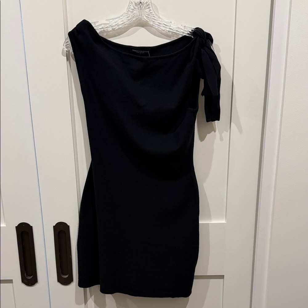 Knit  One-Shoulder Black Dress. NWT